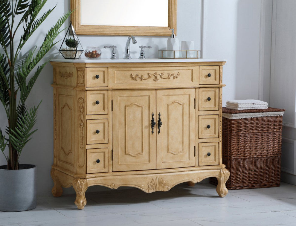Elegant VF10142AB 42"Single Bathroom Vanity, Light Antique Beige