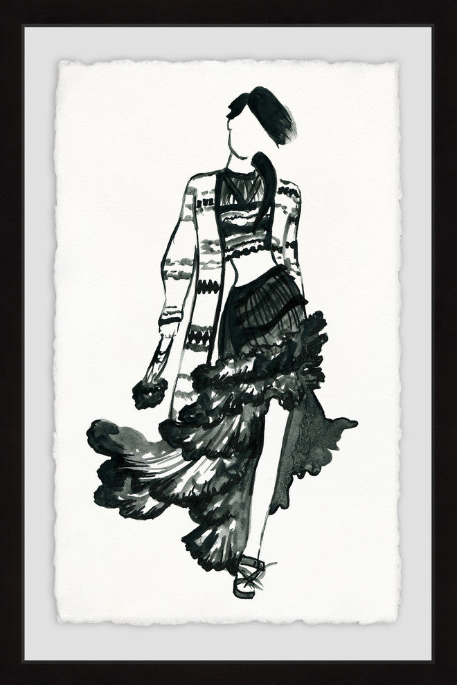 "Flowy Skirt II" Framed Painting Print, 12"x18"