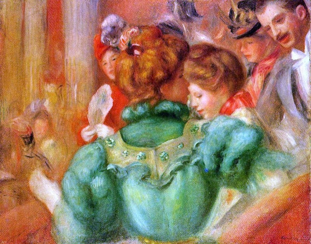 Pierre Auguste Renoir The Loge, 21"x28" Gallery Wrapped Canvas Print