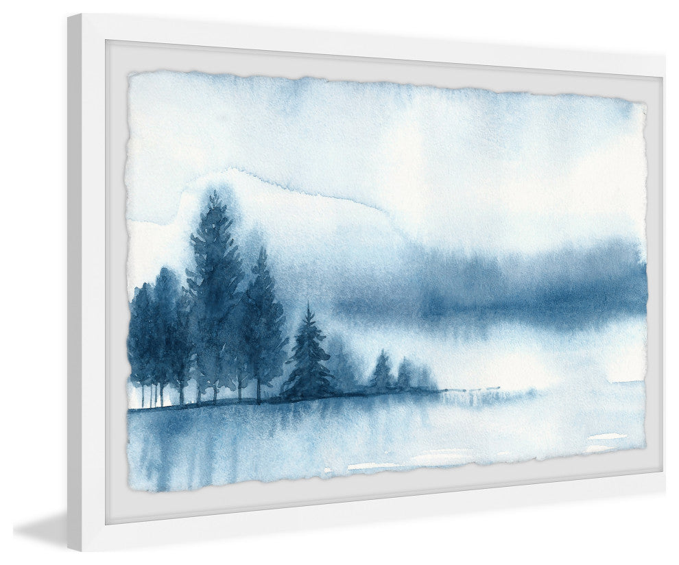 "Frozen Winter Lake" Framed Painting Print, 18x12