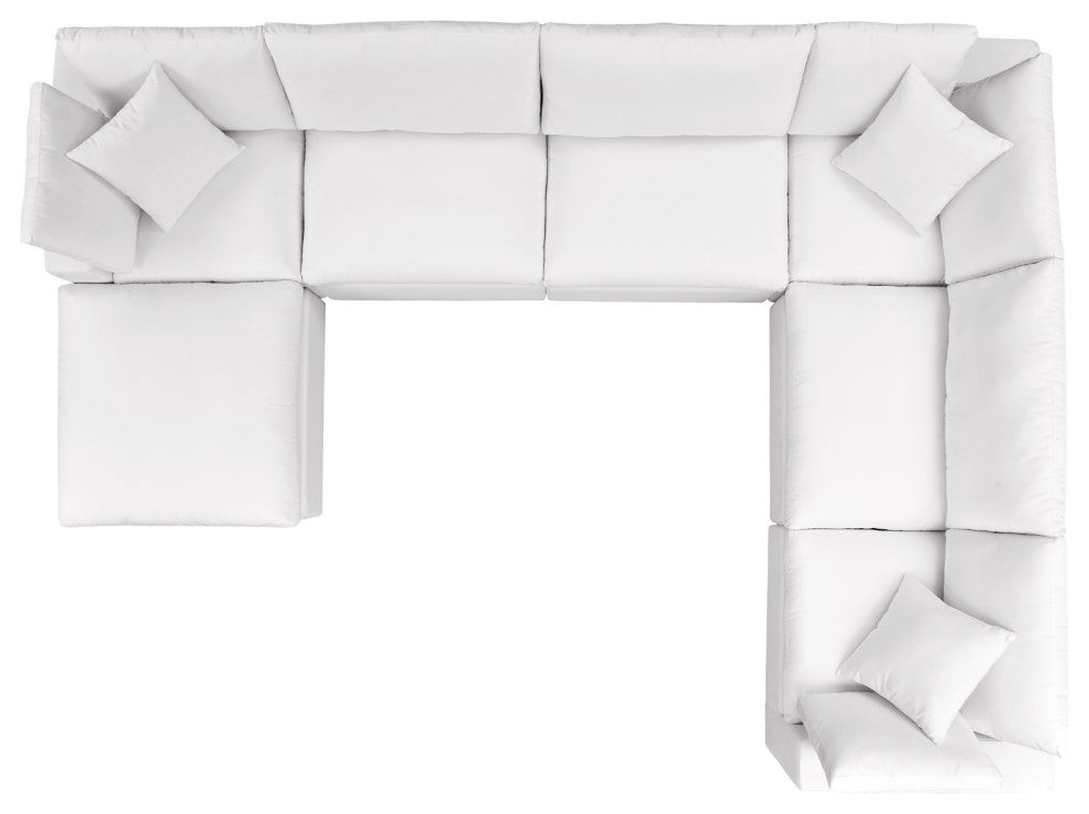 Modular Lounge Sectional Deep Sofa Set, White, Modern, Outdoor Hospitality