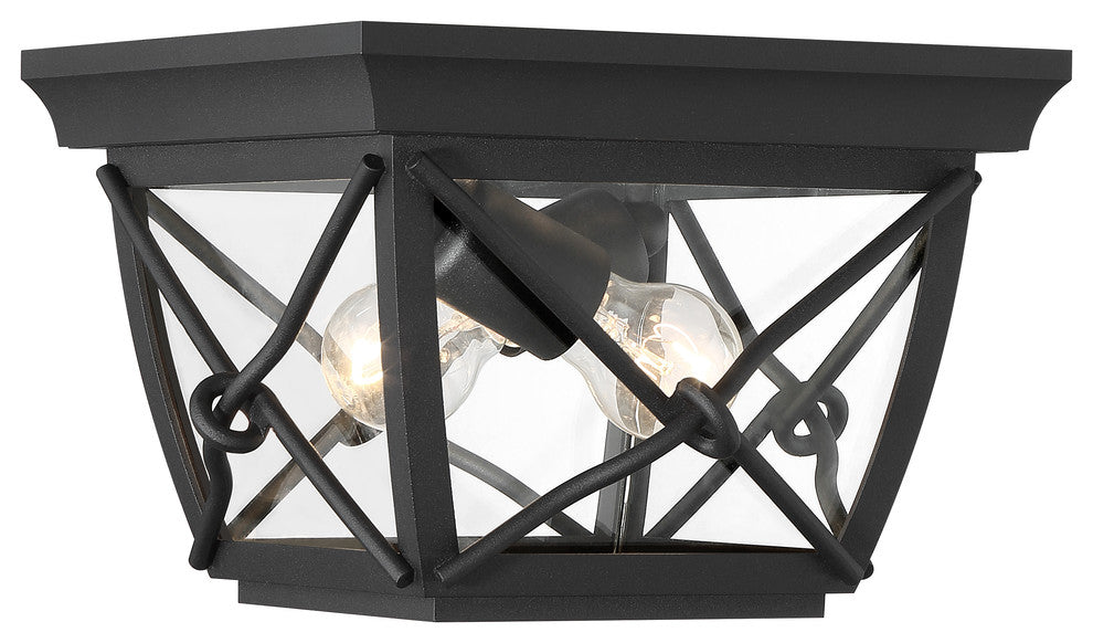 Belmont 1 Light Outdoor Flushmount, Black