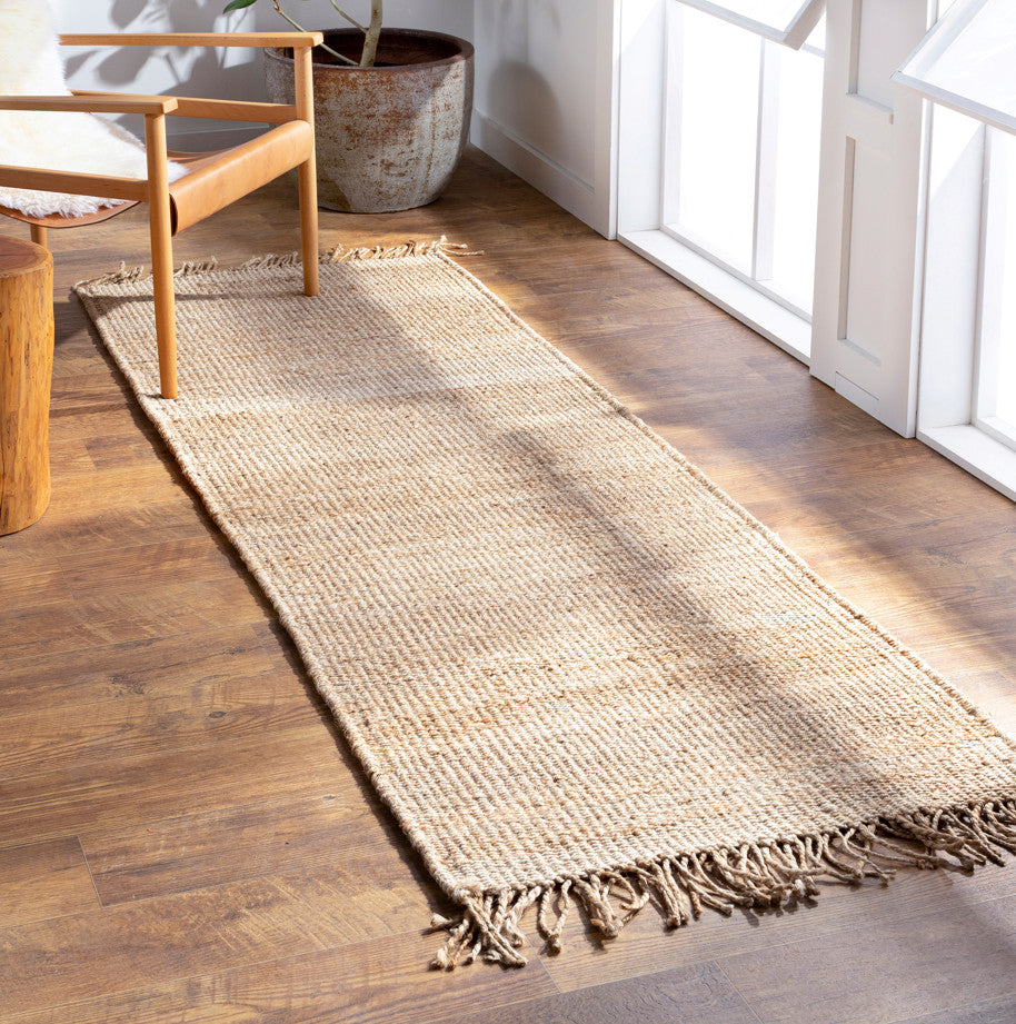 Jute Bleached Area Rug, 8'' Round