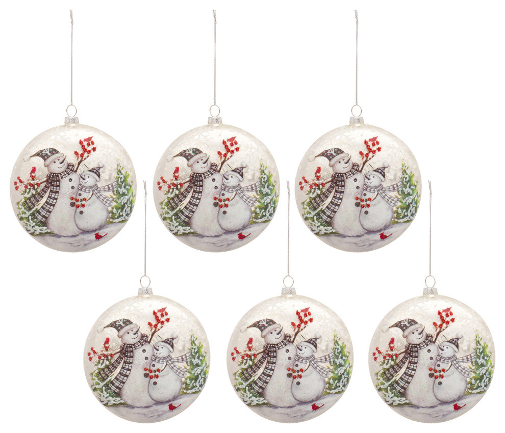 Snowman Disc Ornament, 6-Piece Set