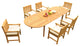 7-Piece Outdoor Teak Dining Set, 117" Extension Oval Table, 6 Devon Arm Chairs