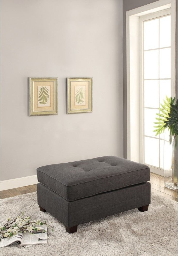 Benzara BM166751 Cocktail Ottoman In Dark Gray