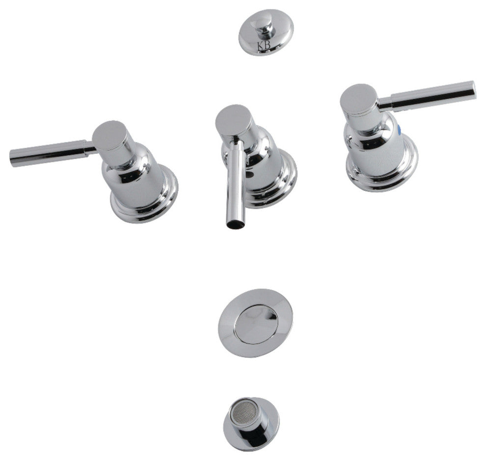 Kingston Brass KB6321DL Concord Three-Handle Bidet Faucet, Polished Chrome