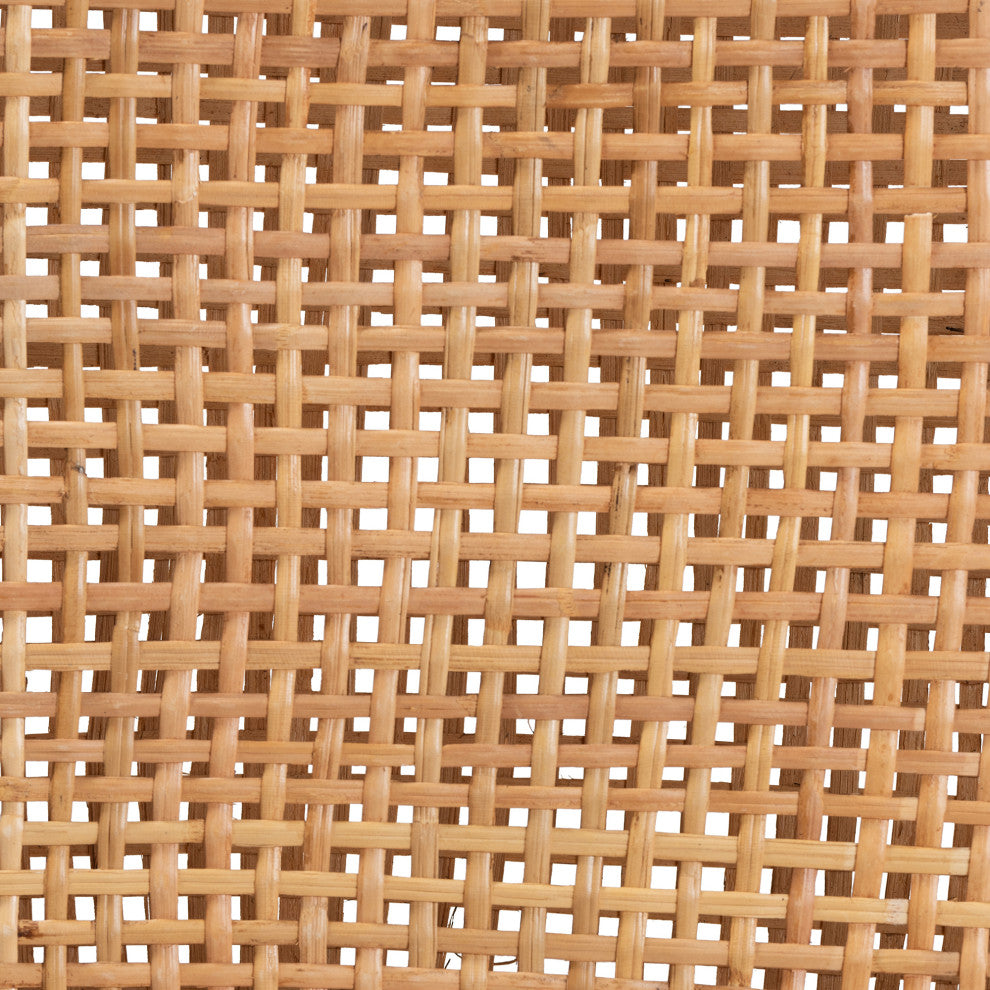 Lesia Bohemian Natural Brown Rattan and Walnut Brown Finished Wood Counter Stool