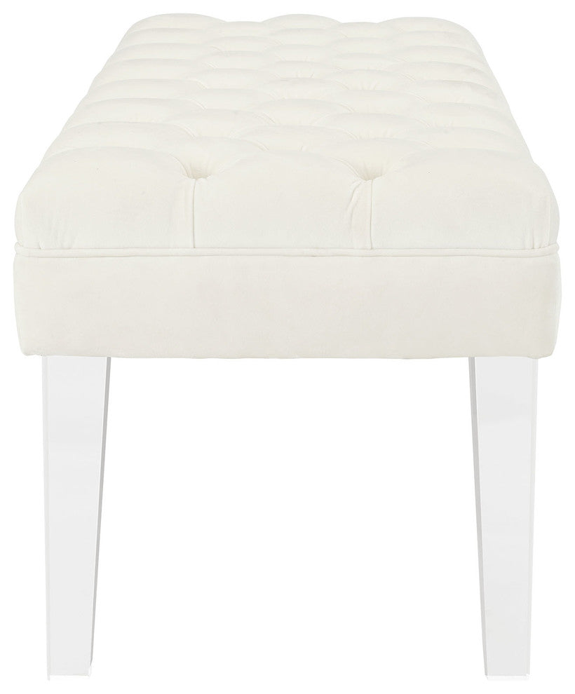 Valet Velvet Bench, Ivory
