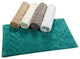 Bath Rug Cotton, 2 Piece Set, 34"x21" and 36"x24", Arctic Blue, Pattern Cable
