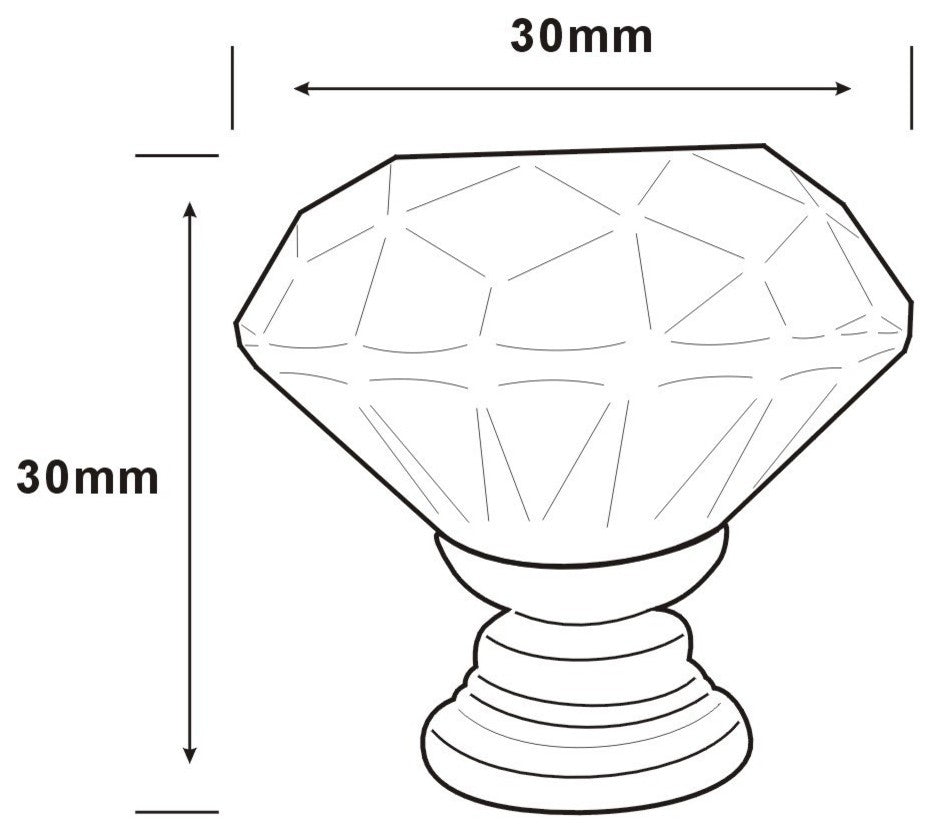 Clear Glass Cabinet Knobs 1.8 Inch Projection Mushroom 60 pcs