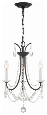 Crystorama Lighting Group KAR-90903-CL-MWP Karrington 3 Light - Matte Black