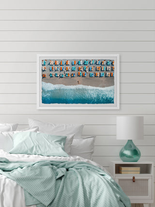 "Alone on an Empty Beach" Framed Painting Print, 18x12