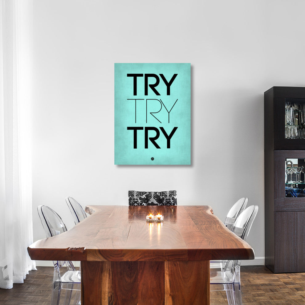 "Try Try Try Poster Blue" Fine Art Print