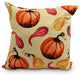 Gourds Galore Light Yellow Fall Print Outdoor Decorative Throw Pillow, 20"