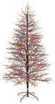 7' Frosted Berry Twig Artificial Christmas Tree With 450 Multicolored LED Lights