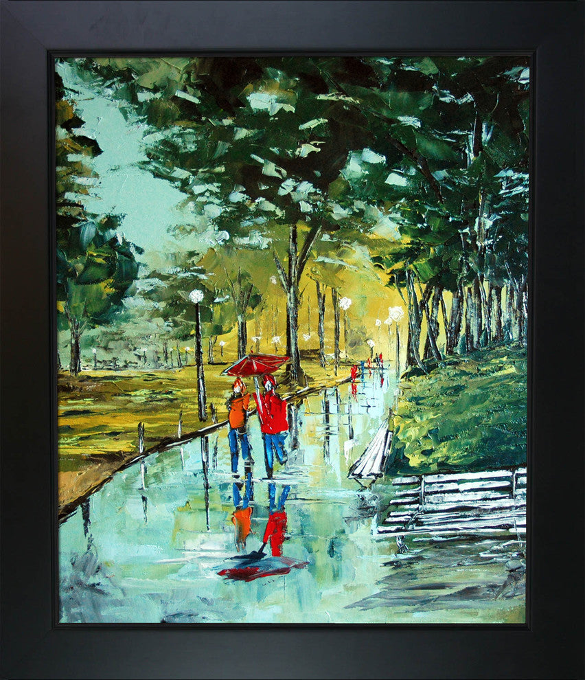Walking under rain