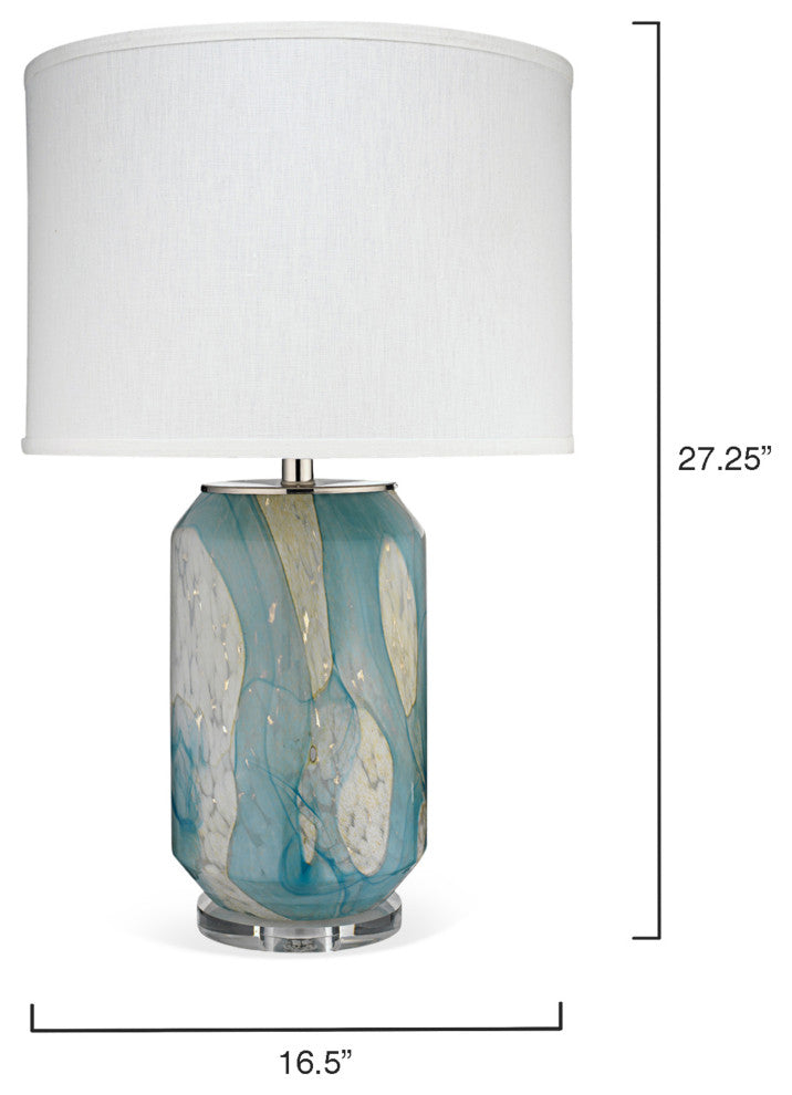 Helen Blown Glass Table Lamp with Linen Shade