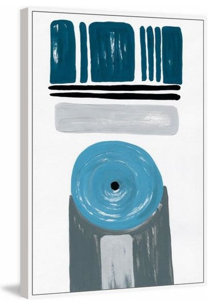 "Blue Target" Floater Framed Painting Print on Canvas, 40"x60"
