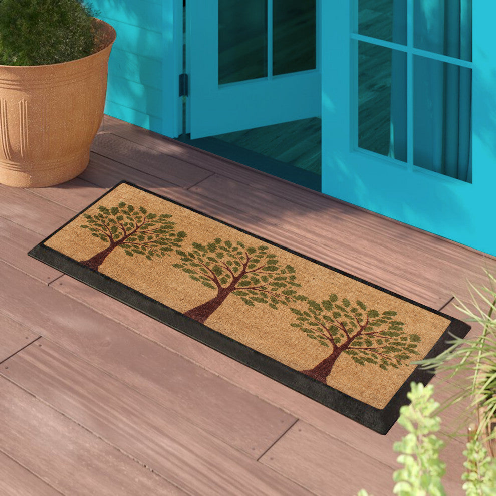 A1HC Rubber Coir Indoor Outdoor Welcome Patio All Weather Door Mat, 24"x48"