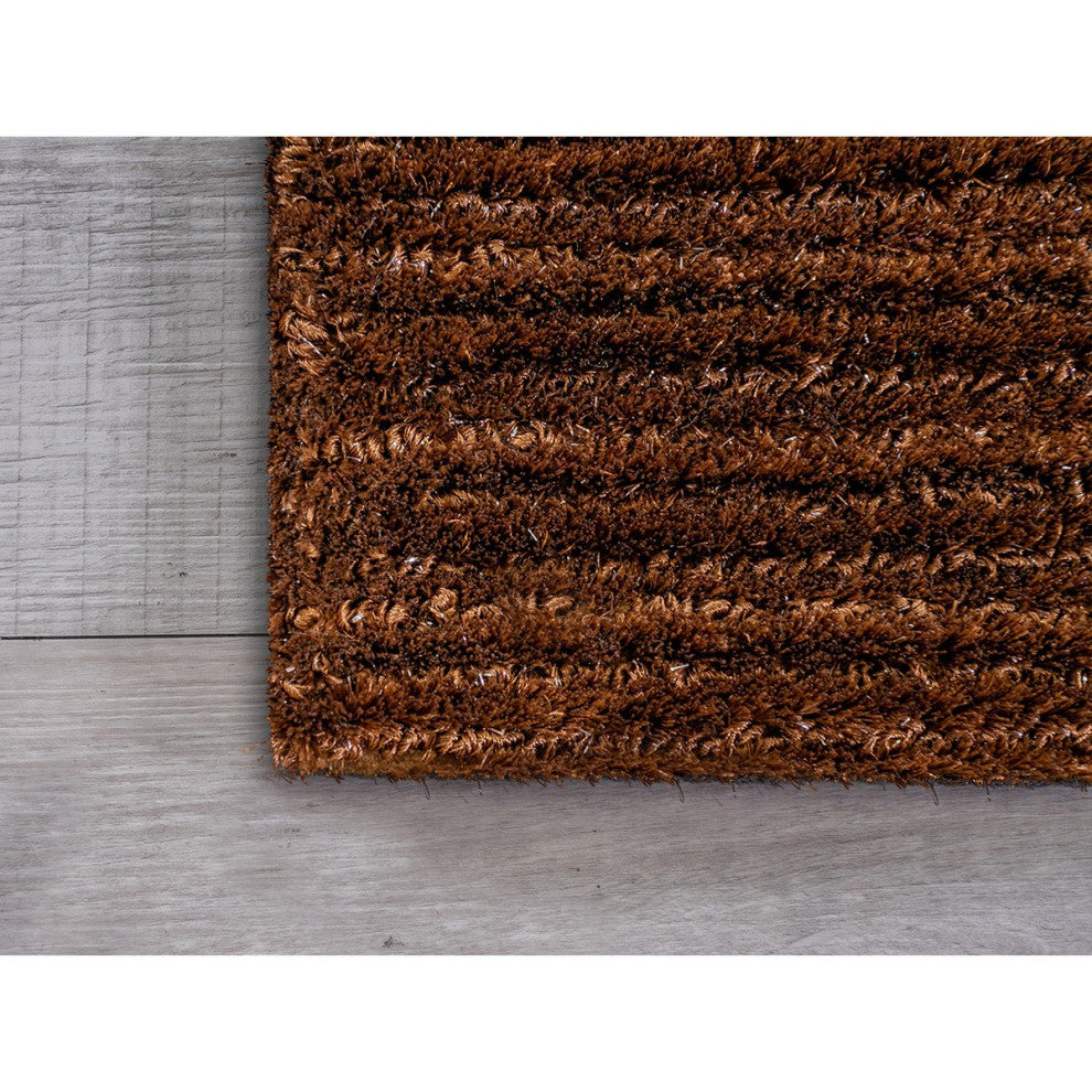 8" x 10" Brown Modern Shimmery Area Rug