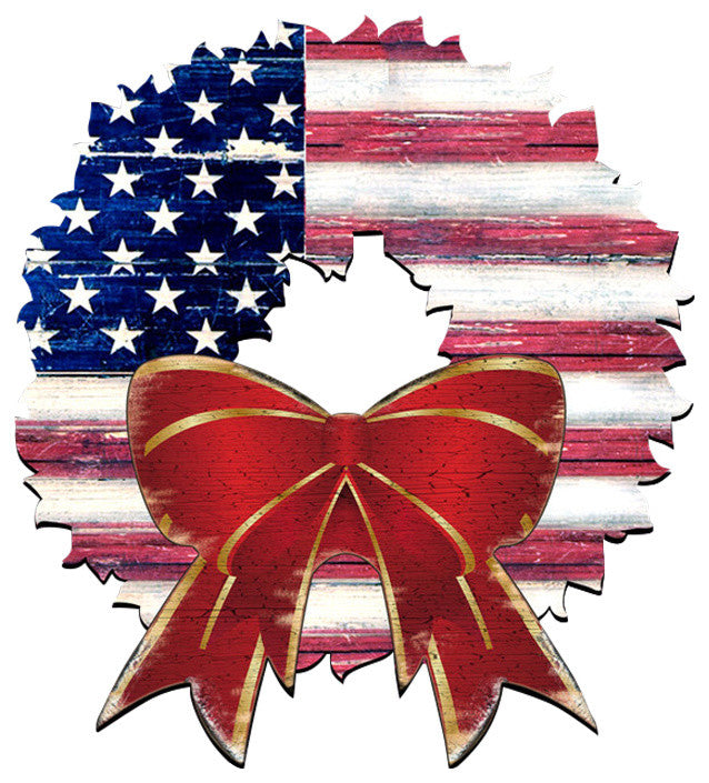 American Flag Wreath Door Hanger