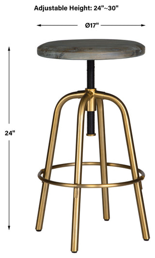 Uttermost Revolve Brass Counter Stool