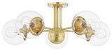 Meadow 5-Light Semi Flush, Aged Brass