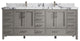 Malibu 84 Double Sink Bath Vanity in Elephant Skin Gray 2" Viola Night
