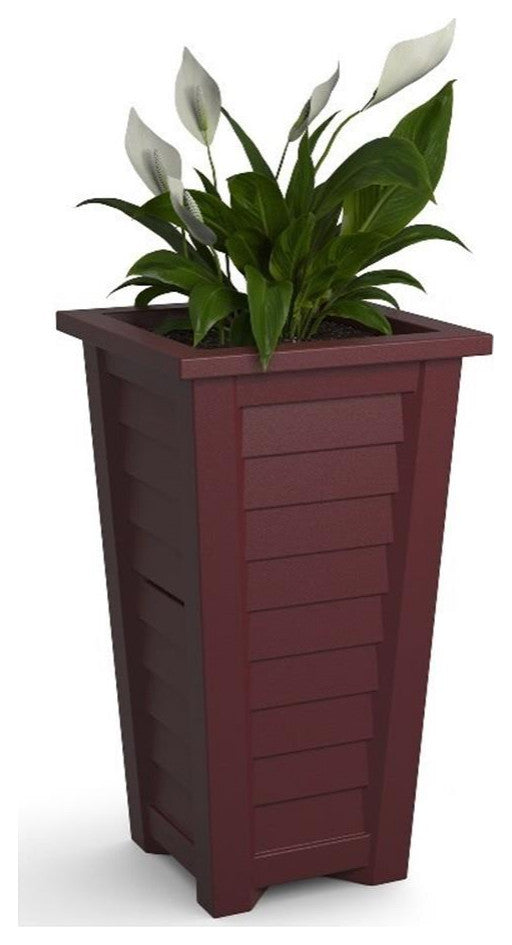 Mayne Lakeland 28" Coastal Polyethylene Resin Tall Planter in Cranberry Red