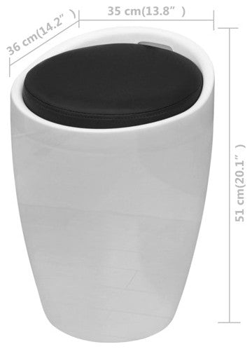 vidaXL Stool Ottoman Foot Rest Office Footstool White and Black Faux Leather