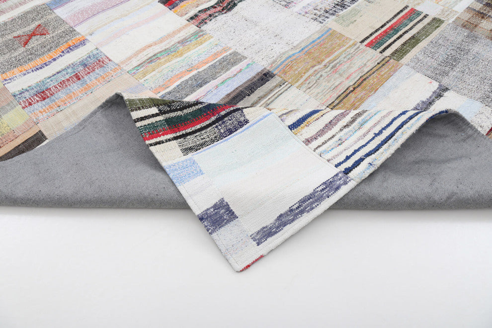 Rug N Carpet - Handmade Turkish 8' 3'' x 11' 7'' Rustic Patchwork Kilim Rug