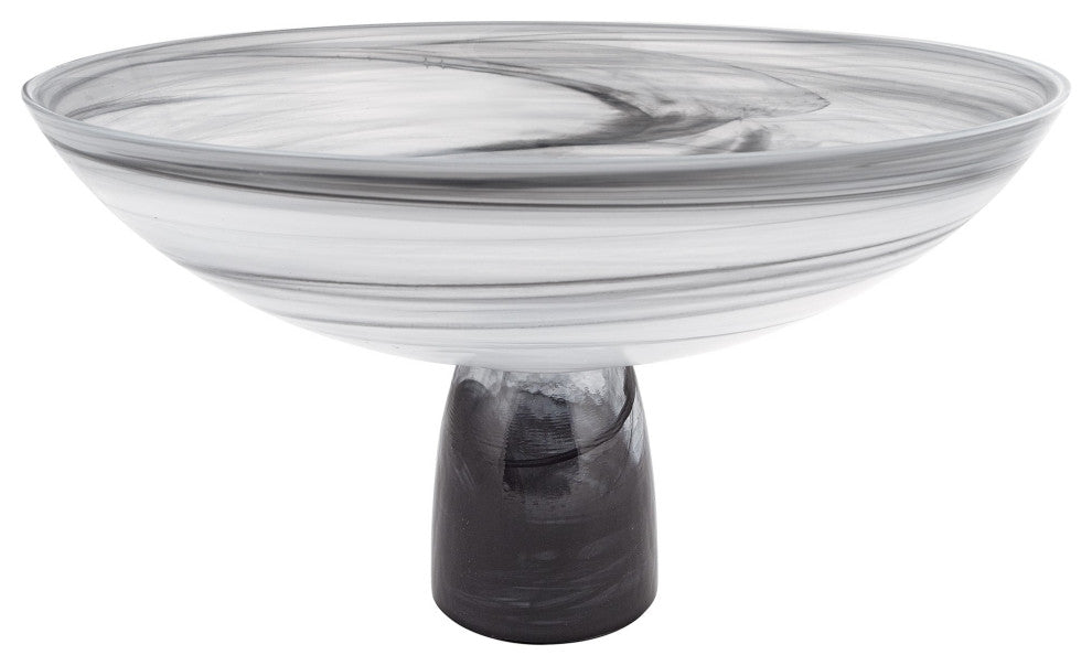 Milky Way Footed Alabaster Glass Centerpiece Bowl, 11x5"