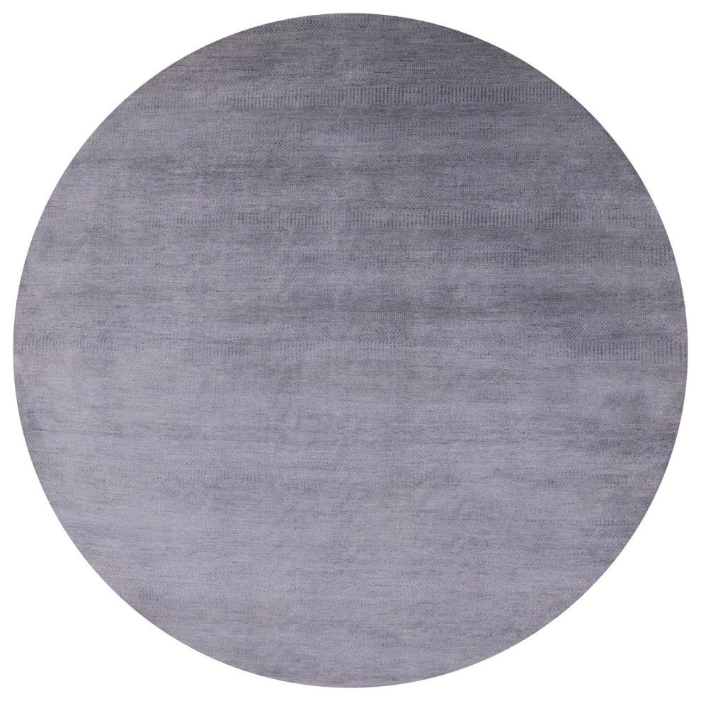 9' 5" X 9' 6" Round Wool and Silk Savannah Grass Hand Knotted Rug Q11450