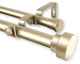 Bonnet Double Curtain Rod, Light Gold, 66-120"