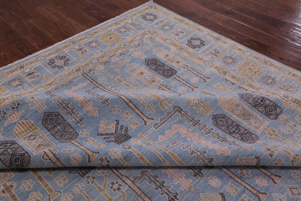 9' 1" X 12' 3" Peshawar Hand-Knotted Wool Rug Q5880