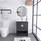 Plywood Freestanding Bath Vanity Set, Integrated Ceramic Sink, Black, 24" X 18"