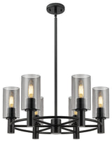 Innovations Crown Point 6 24" Chandelier Matte Black