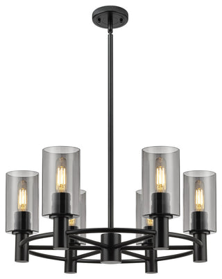 Innovations Crown Point 6 24" Chandelier Matte Black
