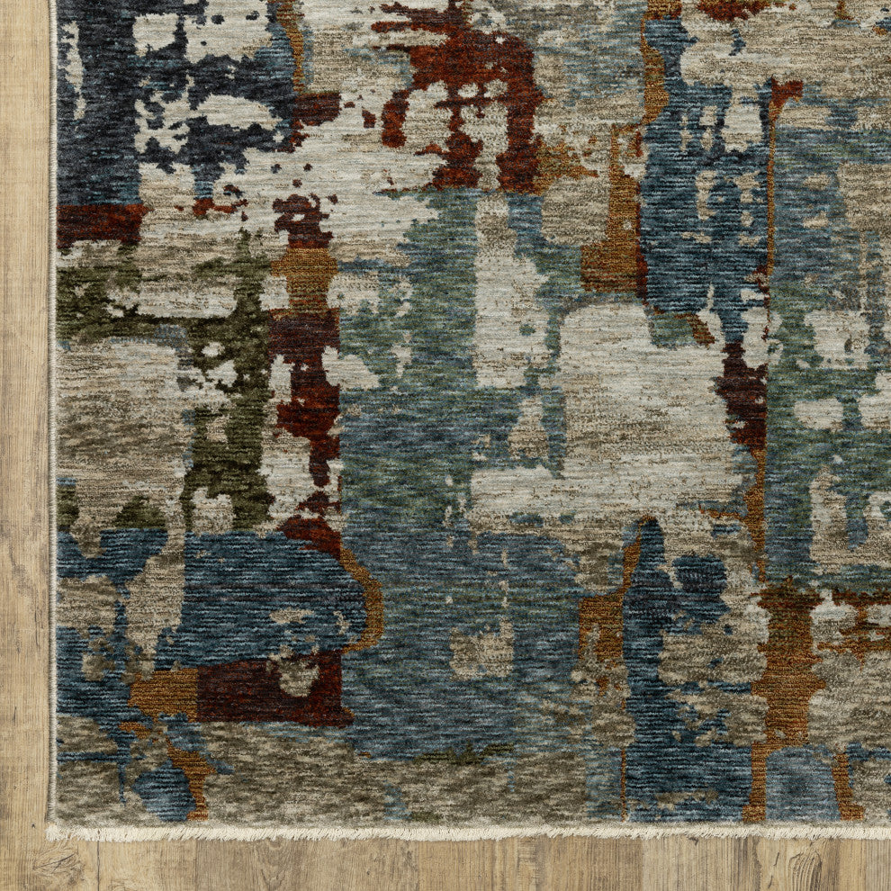 Harlan Modern Psychedelic Polyester Area Rug 6'7" x 9'6"