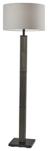 62" Black Traditional Shaped Floor Lamp With Off-White Drum Shade