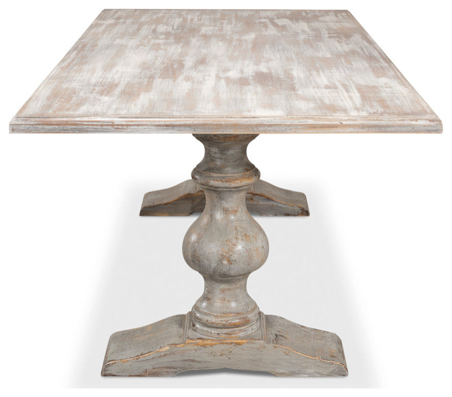 Lionisio Rectangle Trestle Dining Table Brown Traditional