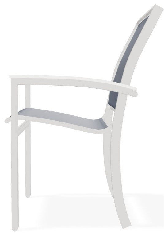 Bazza Sling Stackable Outdoor Dining Chair, Mavi/Snow
