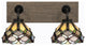 Oxbridge, Bath Bar, Matte Black & Painted Distressed Metal, 7" Grand Merlot Art