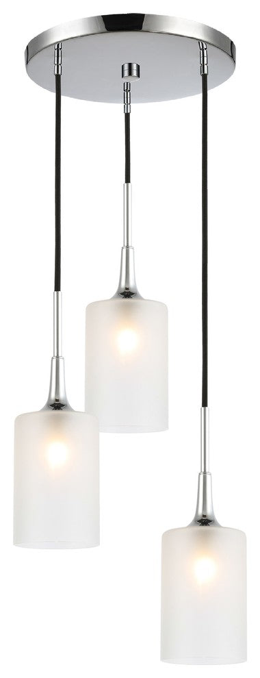 Woodbridge Lighting Chelsea 3-Light Opal Glass Cluster Pendant in Chrome