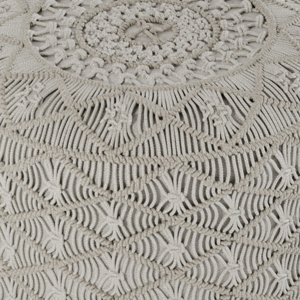 Coates Round Macrame Pouf