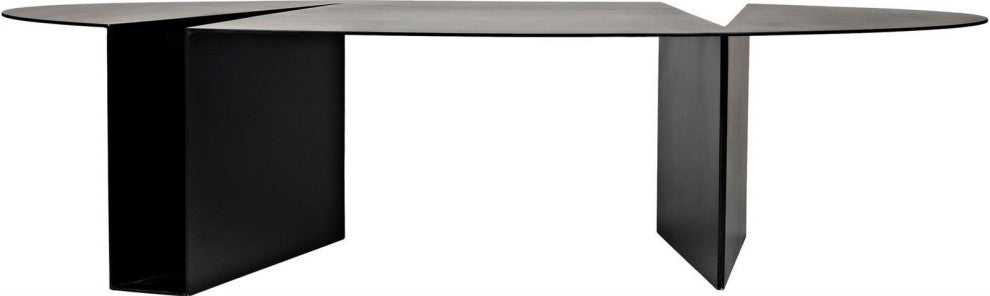 Matte Black Steel Coffee Table, Traditional