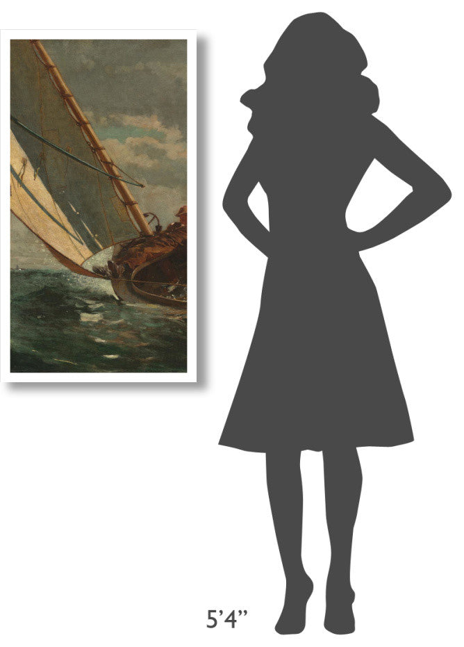 "Breezing Up (left)" Digital Paper Print by Winslow Homer, 21"x38"