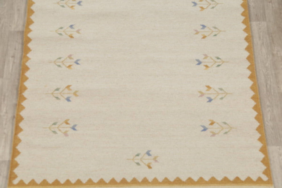 Kilim Hand Woven Southwestern Oriental Area Rug, Beige, 4x7