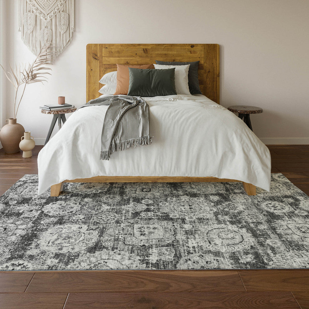 Premium Machine Washable Mayfield AMF634 Gray 5' x 7'6" Rug
